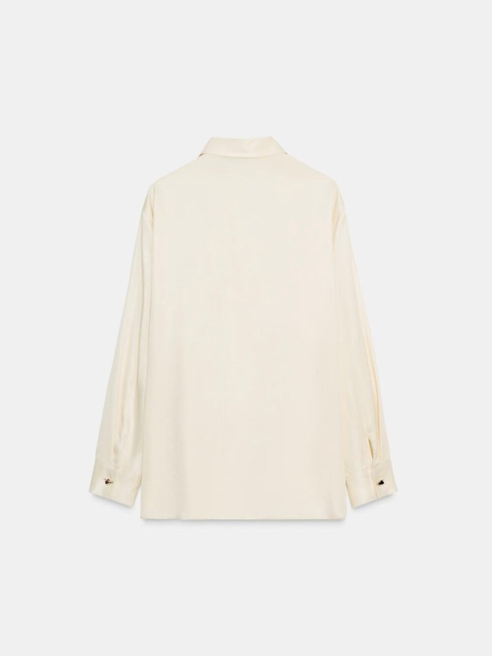 ZARA Satin Crossover Shirt - Ecru / Size S NWT - Picture 7 of 14